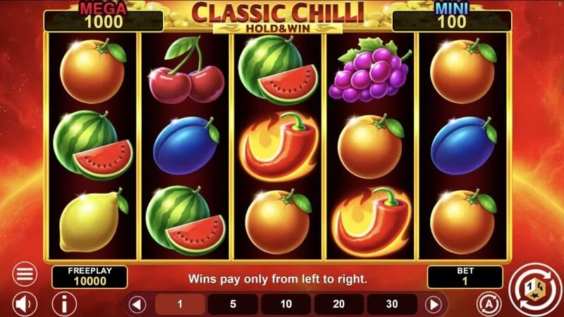 Classic Chilli Hold & Win – 5×3 būgnai su čili simboliais